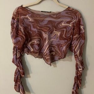 mesh trendy crop top